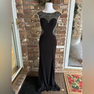 Milano Formals Black Gown with Intricate Beading
